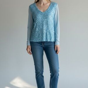 Carter's Blue Sequin Blouse